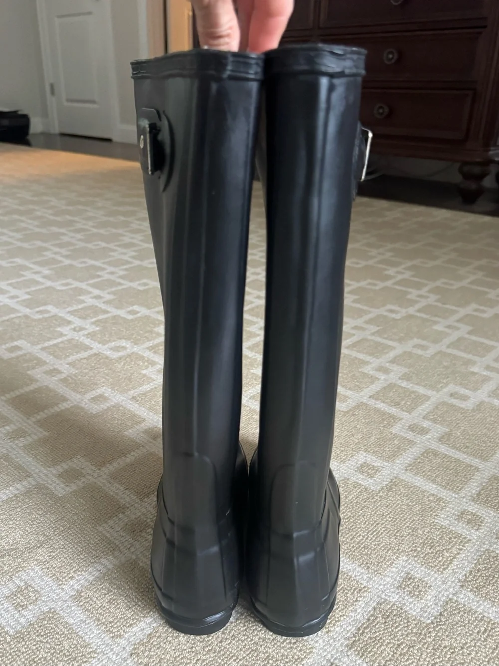 Hunter Original Tall Matte Black Waterproof Rain Boots Size 5